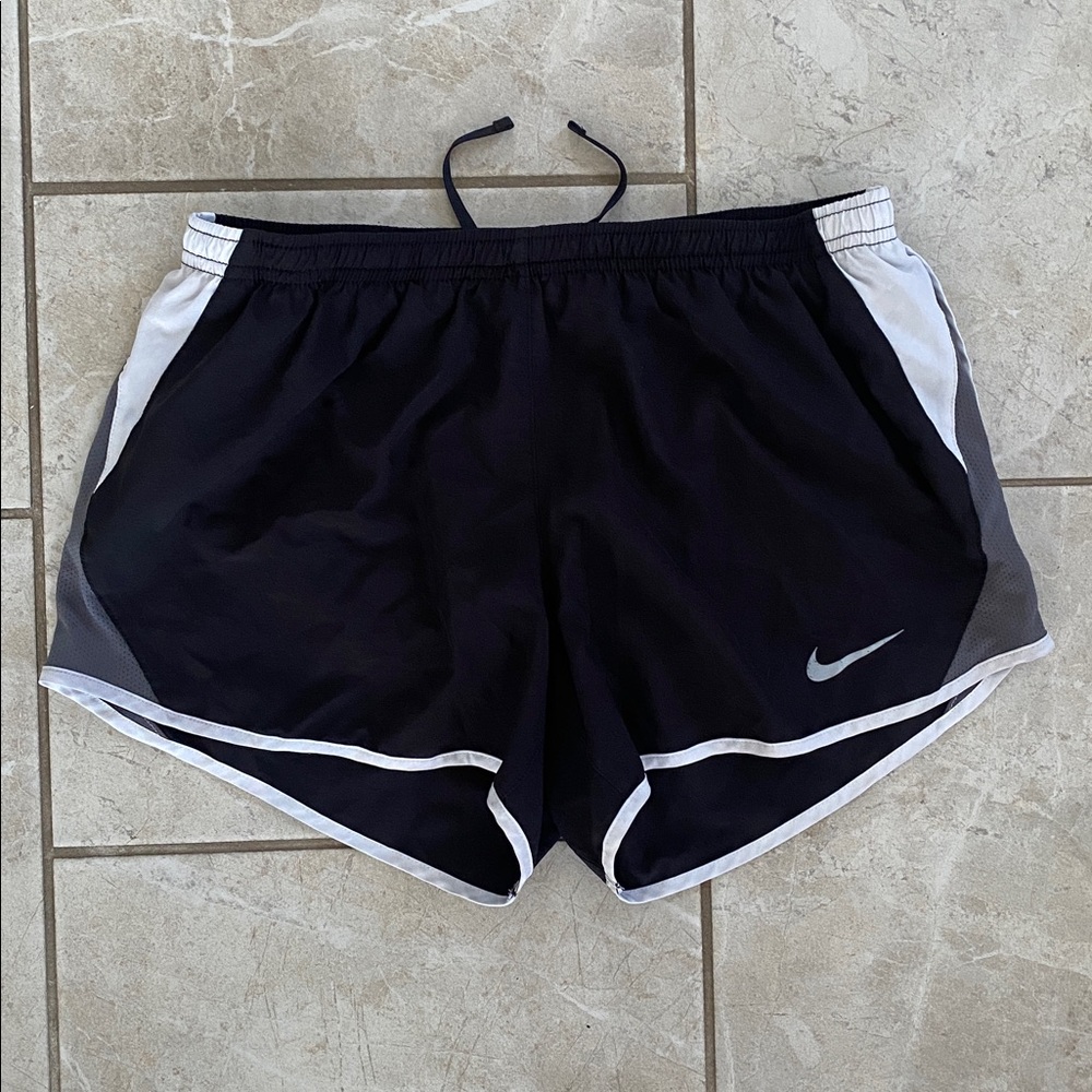 Nike Dri-Fit Black White Grey Track Shorts Medium